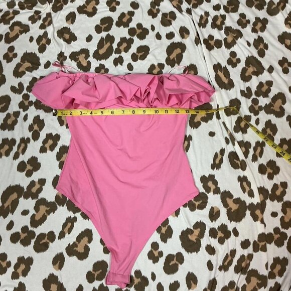 Pink Ruffle Strapless bodysuit - Picture 5 of 7